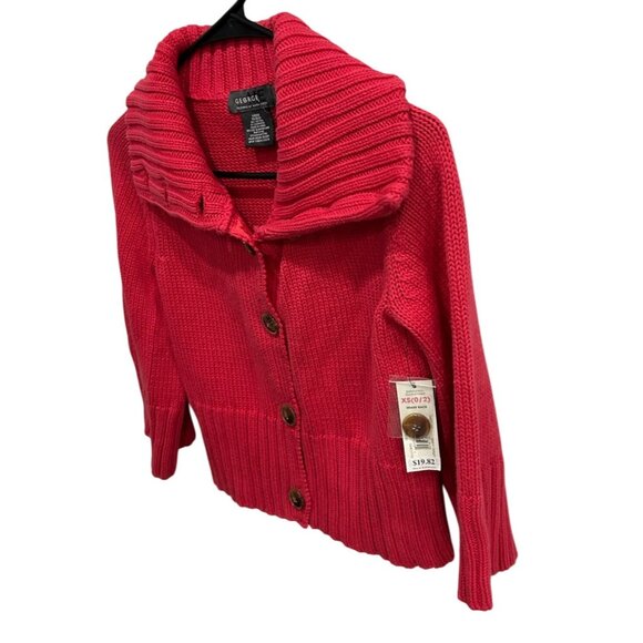 George NWT Ladies Melon Delight Shawl Collar Knit Cardigan With Buttons Sz XS - Picture 3 of 10